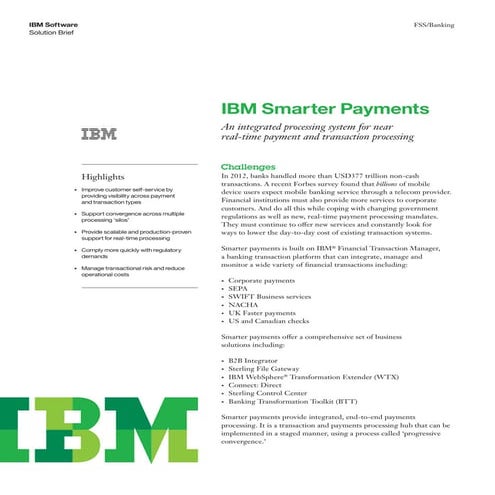 IBM  smarter payments