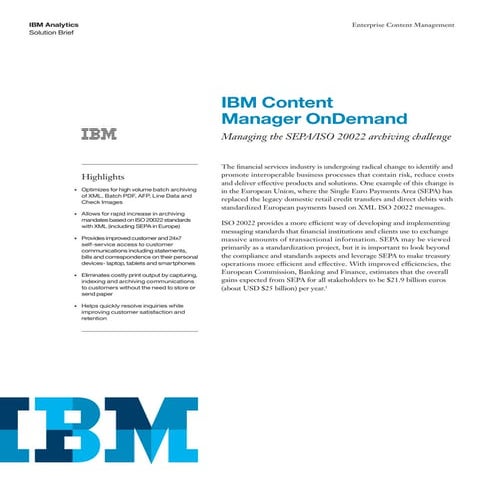 Ibm solution brief ISO 20022