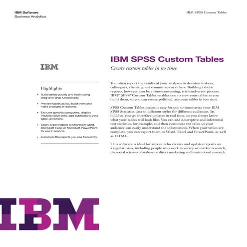 IBM  SPSS Custom Tables create custom tabls inn no time.pdf
