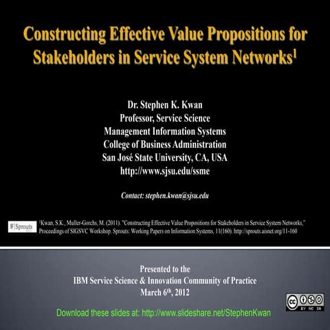 IBM Service Science & Innovation Community of Practice 3/6/2012