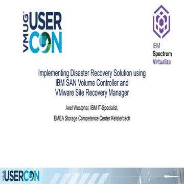 Implementing a Disaster Recovery Solution using VMware Site Recovery Manager ...