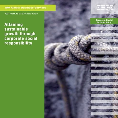 IBM Study On Sustainable Corporate Social Responibilityr | PDF