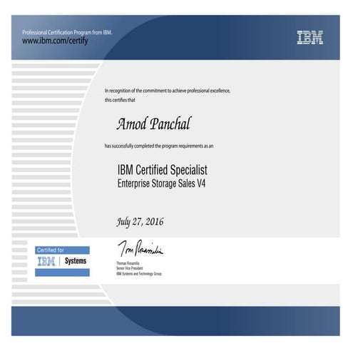IBM Certified Storage Specialist
