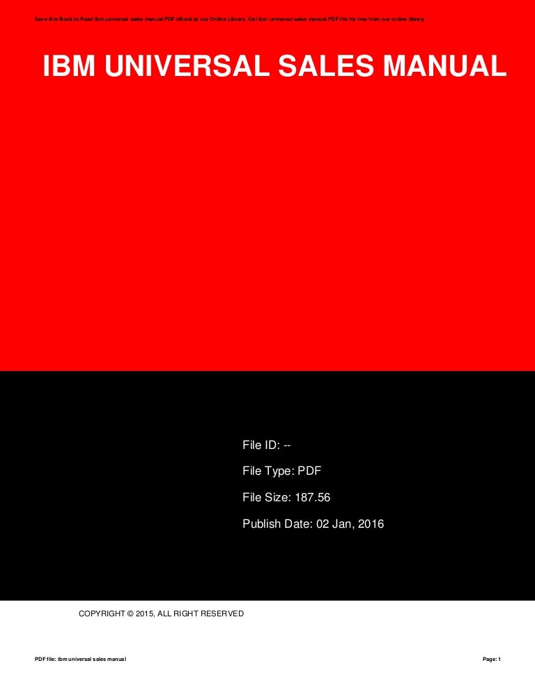 Ibm universal sales manual