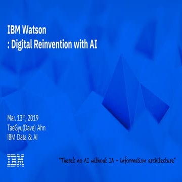 [한국IBM] Watson AI 소개 및 도입사례 (201904)