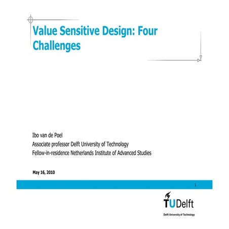 Value Sensitive Design: Four Challenges
