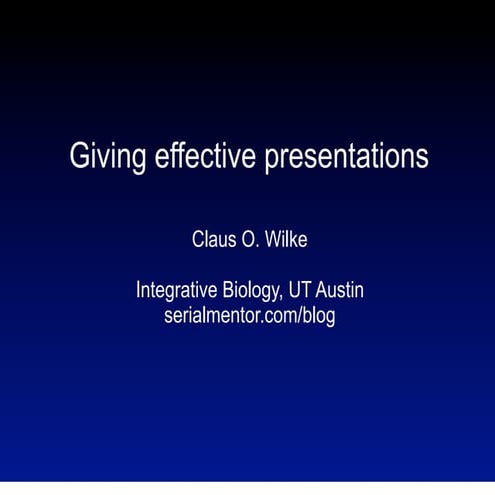 Giving effective presentations -- Oct. 2013