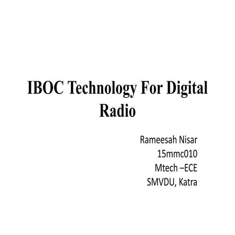 Iboc technology for digital radio