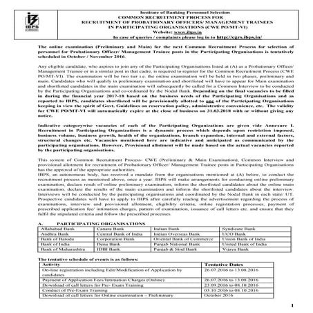 Ibps exam 2016 notification