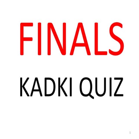 Kadki Business Quiz Finals