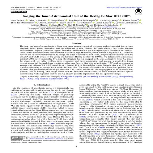 Imaging the Inner Astronomical Unit of the Herbig Be Star HD 190073