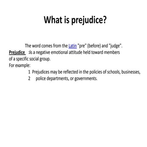 Prejudice