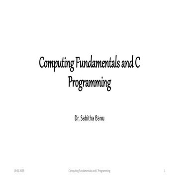 Computing Fundamentals and C.pptx | Computing | Technology & Computing