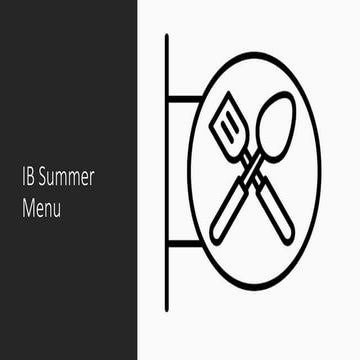 Ib summer menu