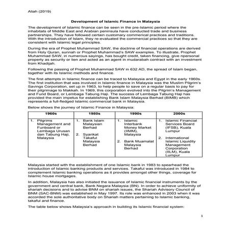 IBT - Development of Islamic Finance in Malaysia | PDF