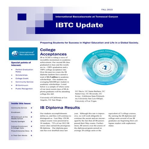 IBTC Update Fall 2015