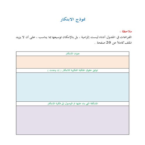 Ibtikar form نموذج الابتكار