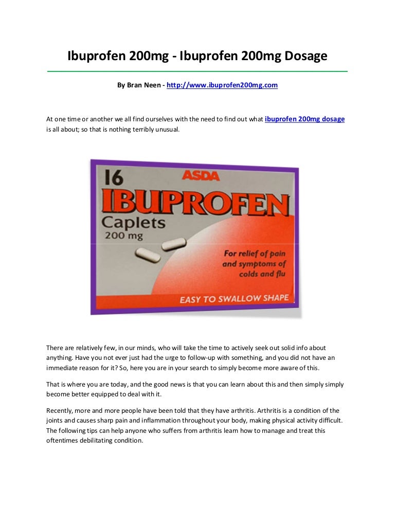Ibuprofen 200mg dosage