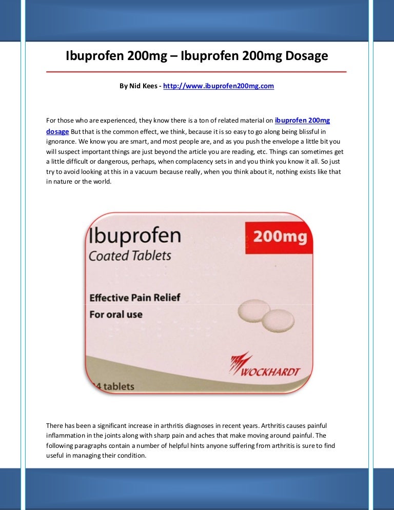 Ibuprofen 200mg dosage