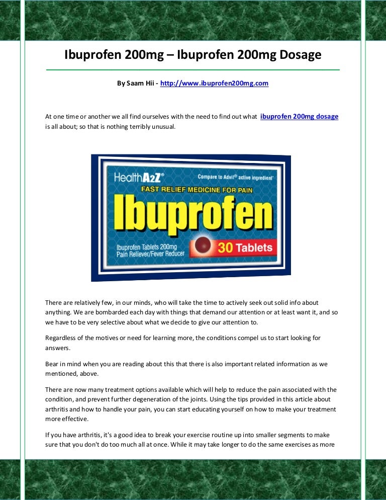 Ibuprofen 200mg dosage