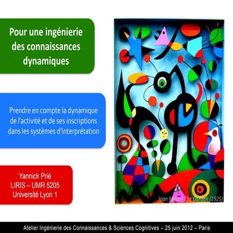 Pour une ingénierie  des connaissances dynamiques. Prendre en compte la dynam...