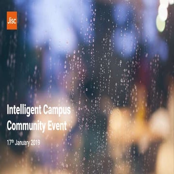 Intelligent Campus Community Event - 17th January 2019