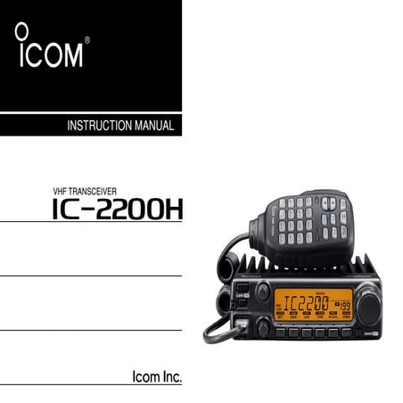 Manual Technical VHF Transceiver Icom  IC2200