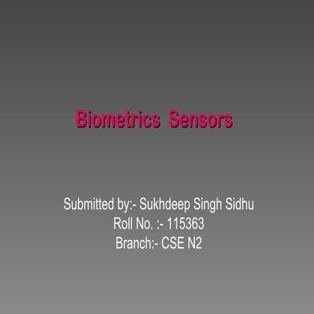 Biometric Sensors