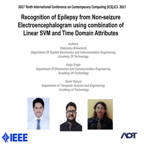 Recognition of Epilepsy from Non Seizure Electroencephalogram using combinati...