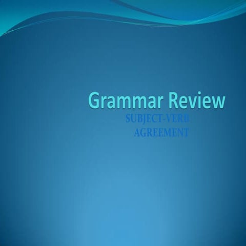 Subject Verb Agreement