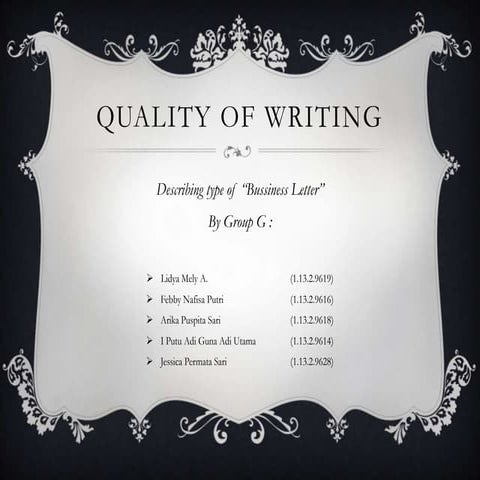 Business Letter (Quality of Writing)
