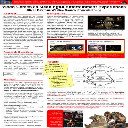 Video games as meaningful entertainment experiences