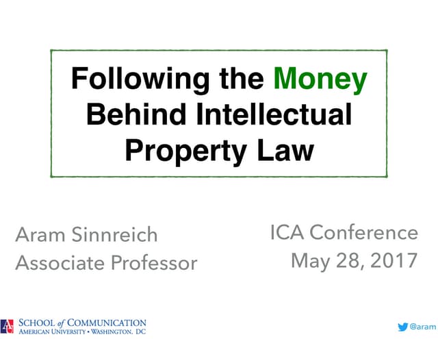  Following the Money Behind Intellectual Property Law