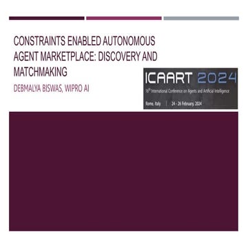 Constraints Enabled Autonomous Agent Marketplace: Discovery and Matchmaking