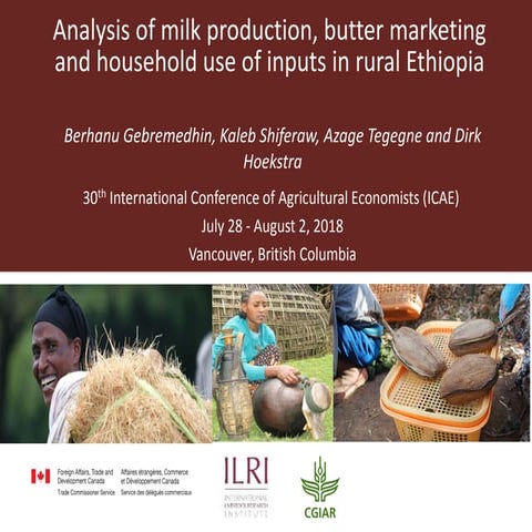 Analysis of milk production, butter marketing and household use of inputs in ...