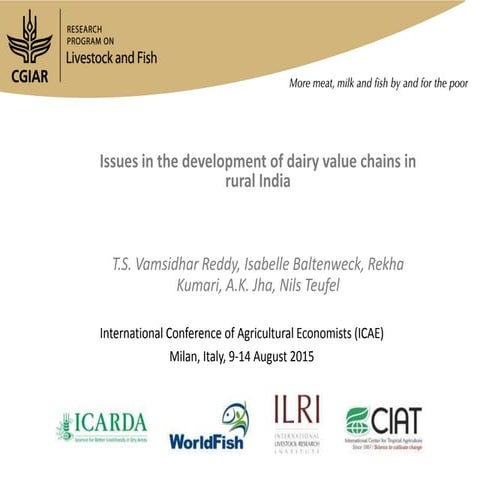 Issues in the development of dairy value chains in rural India
