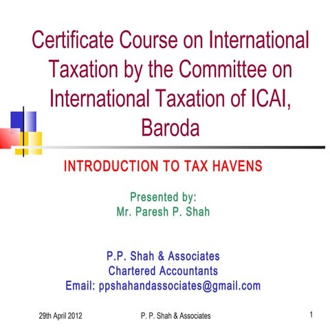 ICAI - Presentation on Tax Havens - 29.04.2012