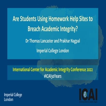 Are Students Using Homework Help Sites to Breach Academic Integrity? Internat...