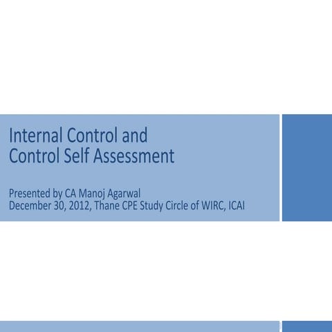 internal control and control self assessment