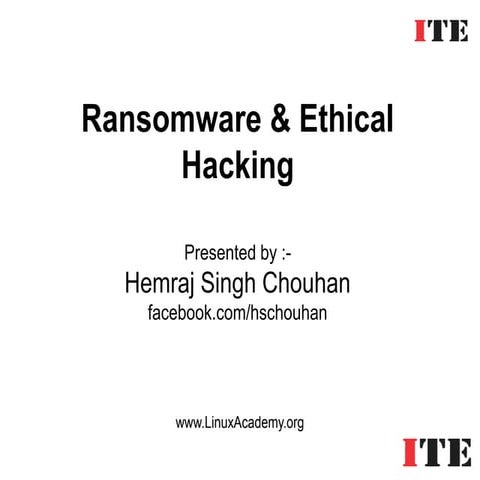 Presentation of Cyber terrorism, Bitcoins & Ransomware