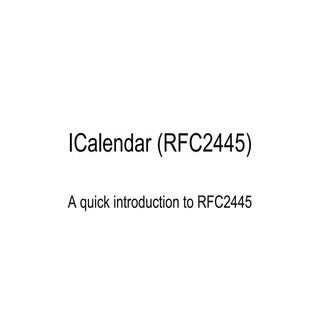 ICalendar RFC2445 - draft1