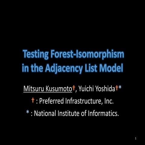 Testing Forest-Isomorphismin the Adjacency List Model
