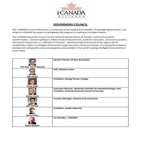 I canada governors council