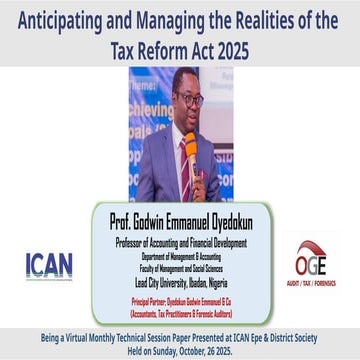 ICAN Anticipating and Managing the Realities of the Tax Reform Act 2025 - Pro...