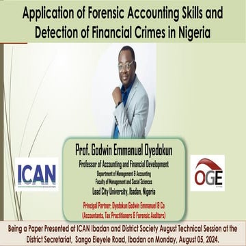 Application of Forensic Accounting Skills and Detection of Financial Crimes i...