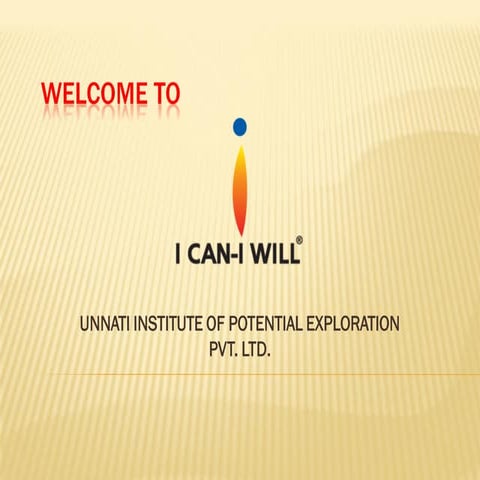 I can I will - Unnati Unlimited
