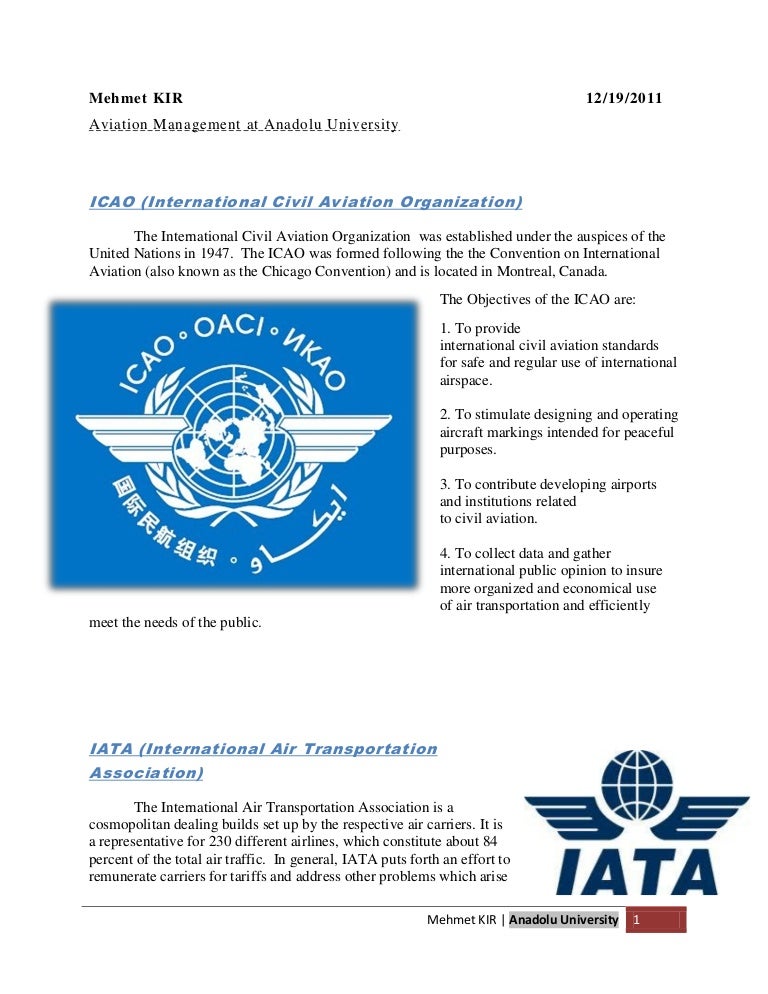 The definitions of ICAO,IATA and Eurocontrol