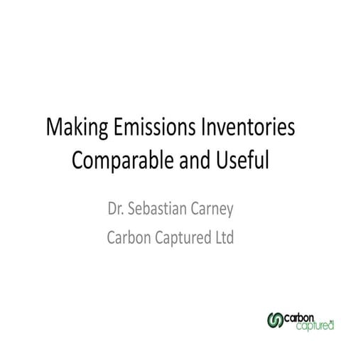 Making Emissions Inventories Comparable and Useful | Sebastian Carney