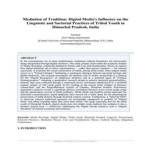 Digital Media's Role in Preserving Tribal Language and Fashion in ...