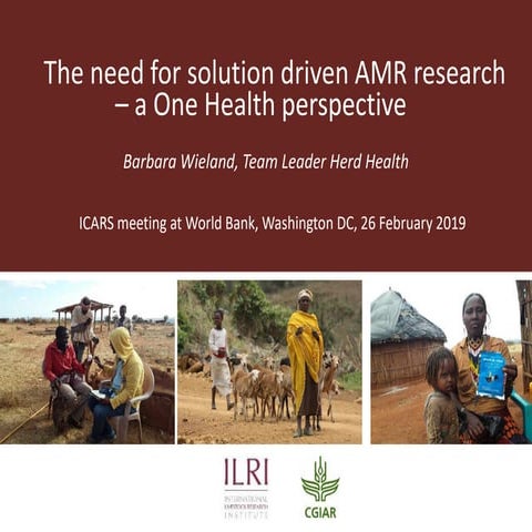 The need for solution driven AMR research—A One Health perspective 
